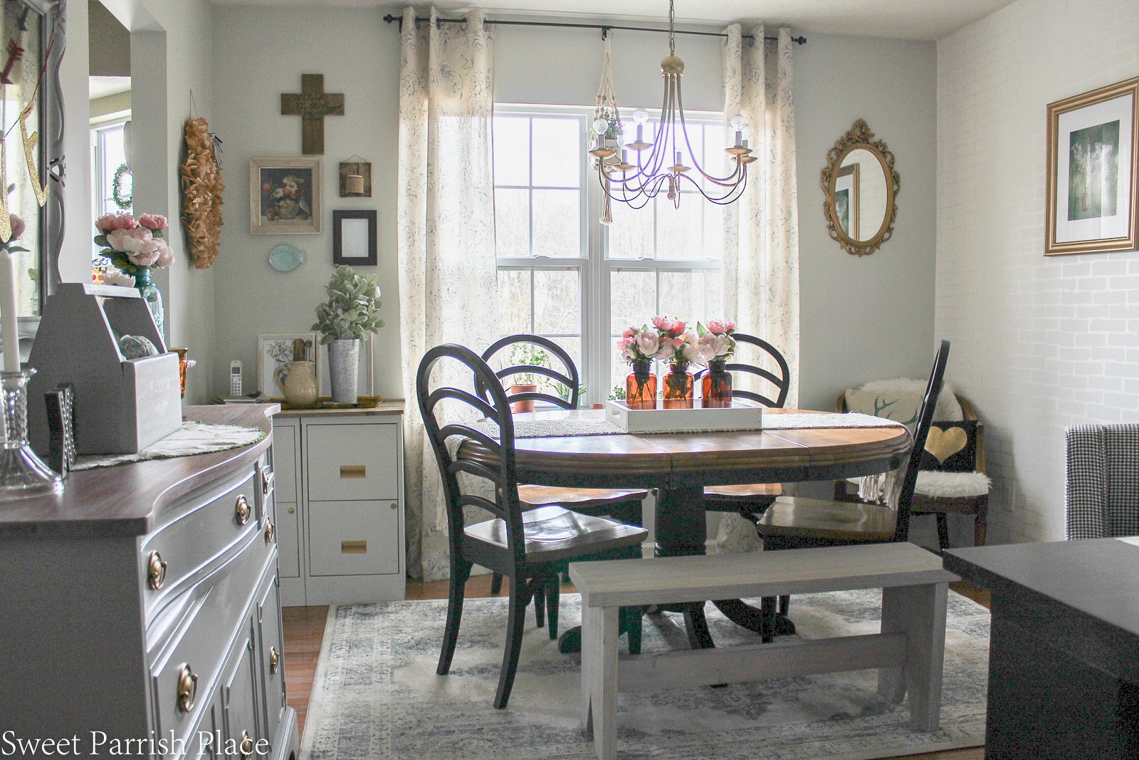 Modern Farmhouse dining room/office reveal